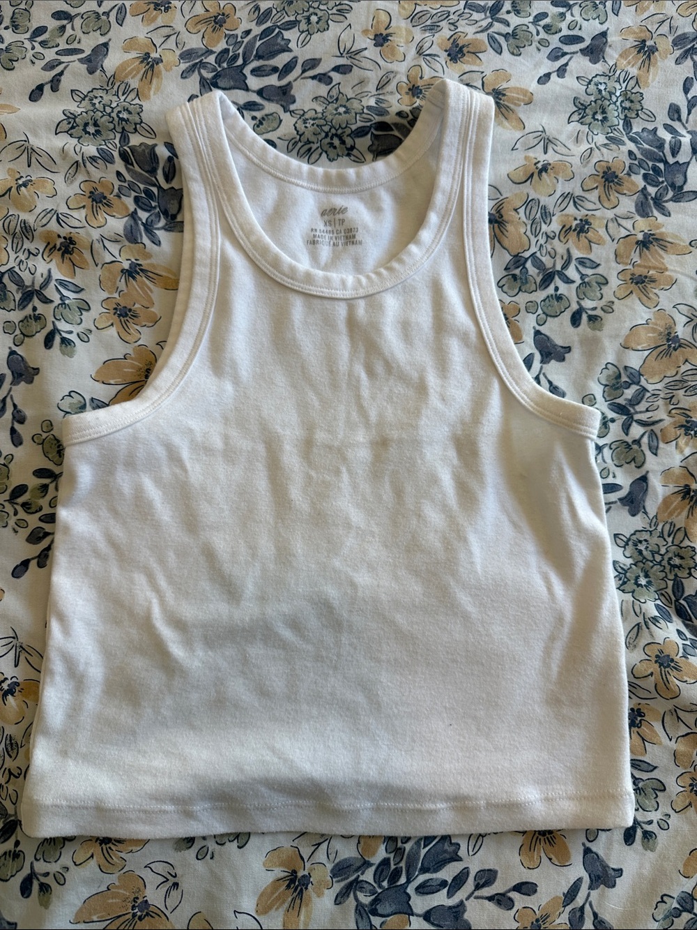 aerie White Ribbed Tank Top